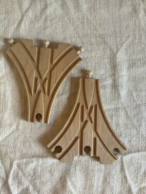 Rare Pair of 3 way Expanding Connector Tracks Thomas Brio Wooden Railway